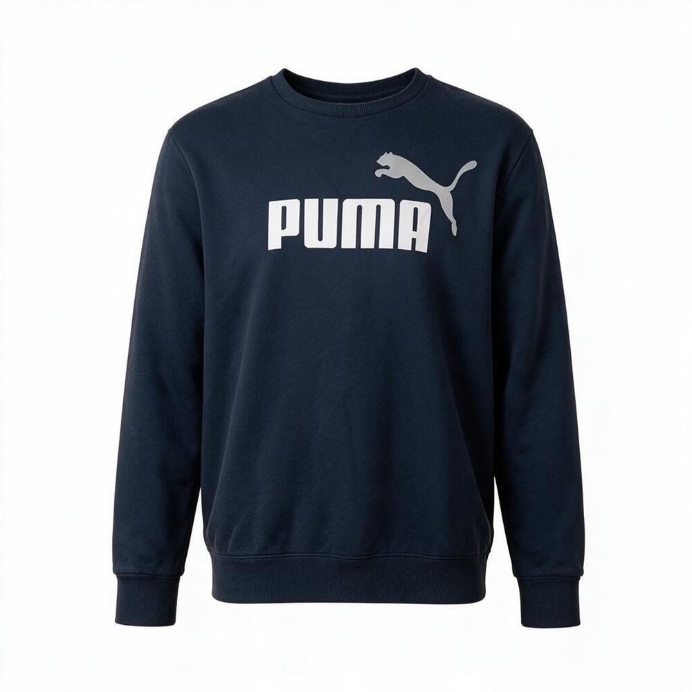 PUMA Men's Big & Tall Black/White Logo Sweatshirt & Pants Set Pockets (2XL)